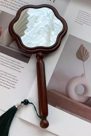 Artluck-Hand mirrors,Hand Mirrors with Handle Vintage, Hand Held Mirror for Man and Women, Multi-Purpose for Salon Home Travel, Walnut Wood.